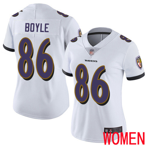 Baltimore Ravens Limited White Women Nick Boyle Road Jersey NFL Football #86 Vapor Untouchable